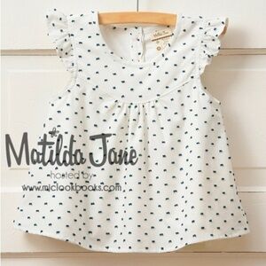 Matilda Jane Miss Matilda Swiss Dot Flutter Top size 2, NWOT